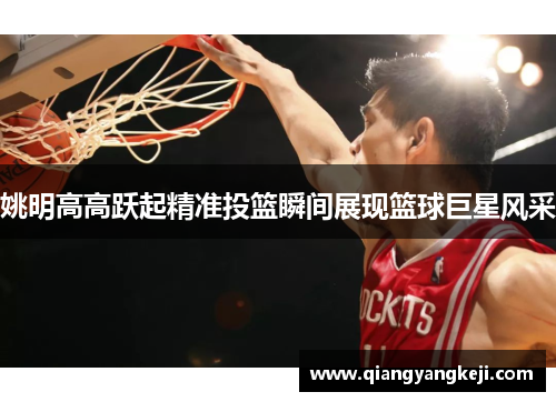 姚明高高跃起精准投篮瞬间展现篮球巨星风采